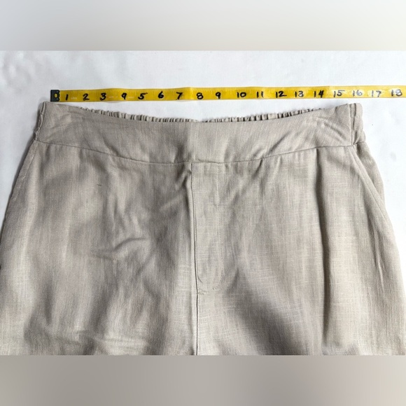 JESSICA SIMPSON Khaki Wide Leg Linen blend cargo pants size M - Picture 11 of 14